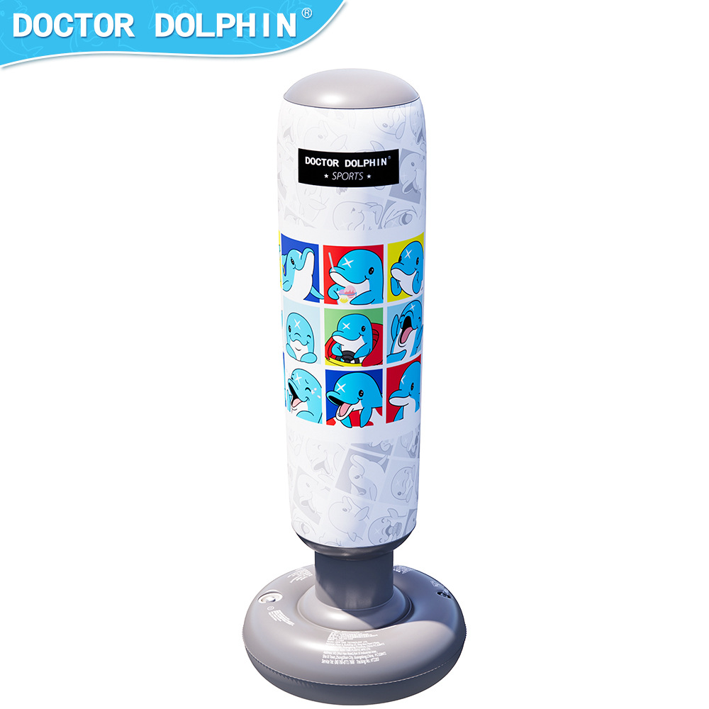 Doctor Dolphin | Vaso inflable para niños 120cm columna de boxeo para niños columna de boxeo inflable Vaso de boxeo rojo