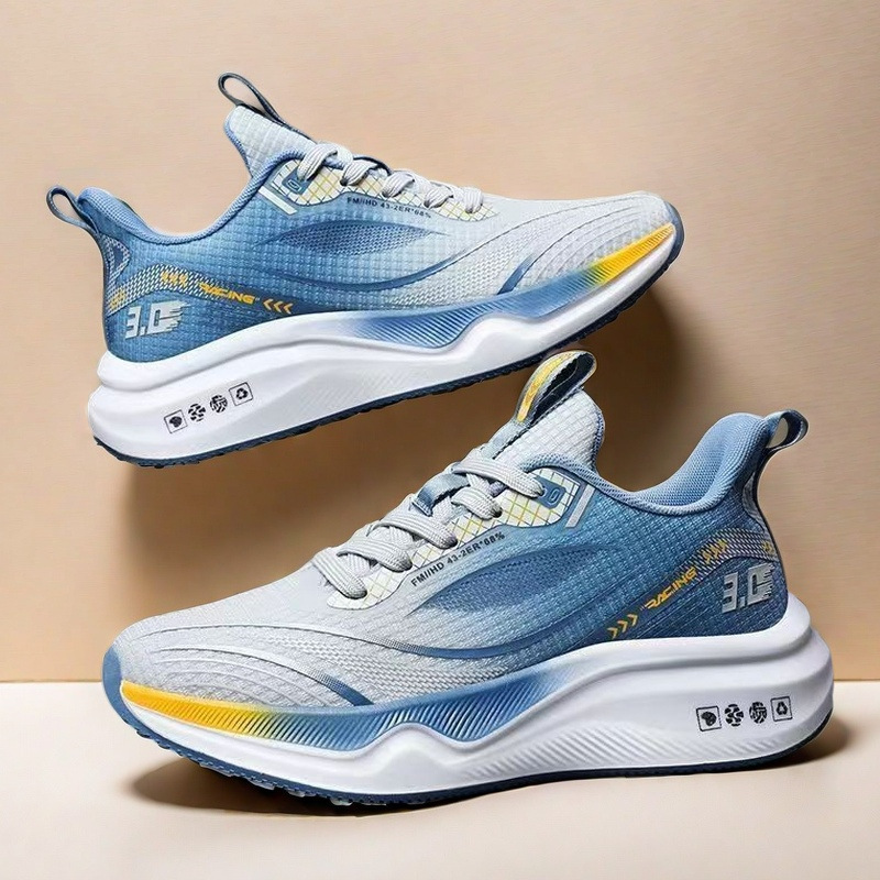 Spring and summer men's ultra-light running shoes non-slip wear-resistant sneaker breathable shock absorption soft bottom student shoes lightweight running shoes