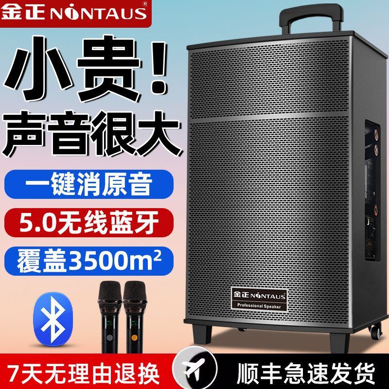 Jinzheng Multifunctional Square Dance Audio High Volume High Power Performance Subwoofer Pull Rod Portable Speaker