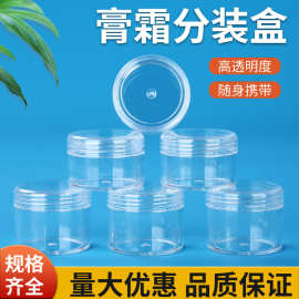 PS透明旅行便携式化妆品分装瓶膏霜瓶试用装塑料圆形面霜瓶分装盒