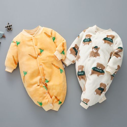Baby onesie sleepwear set for spring, summer, autumn, winter, thick outerwear for 0-1-2 year old boys and girls, crawling suit for newborns