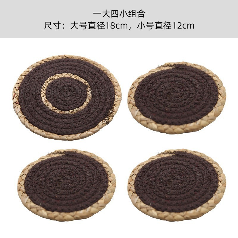 Juego de posavasos terminado de 4 piezas de café oscuro