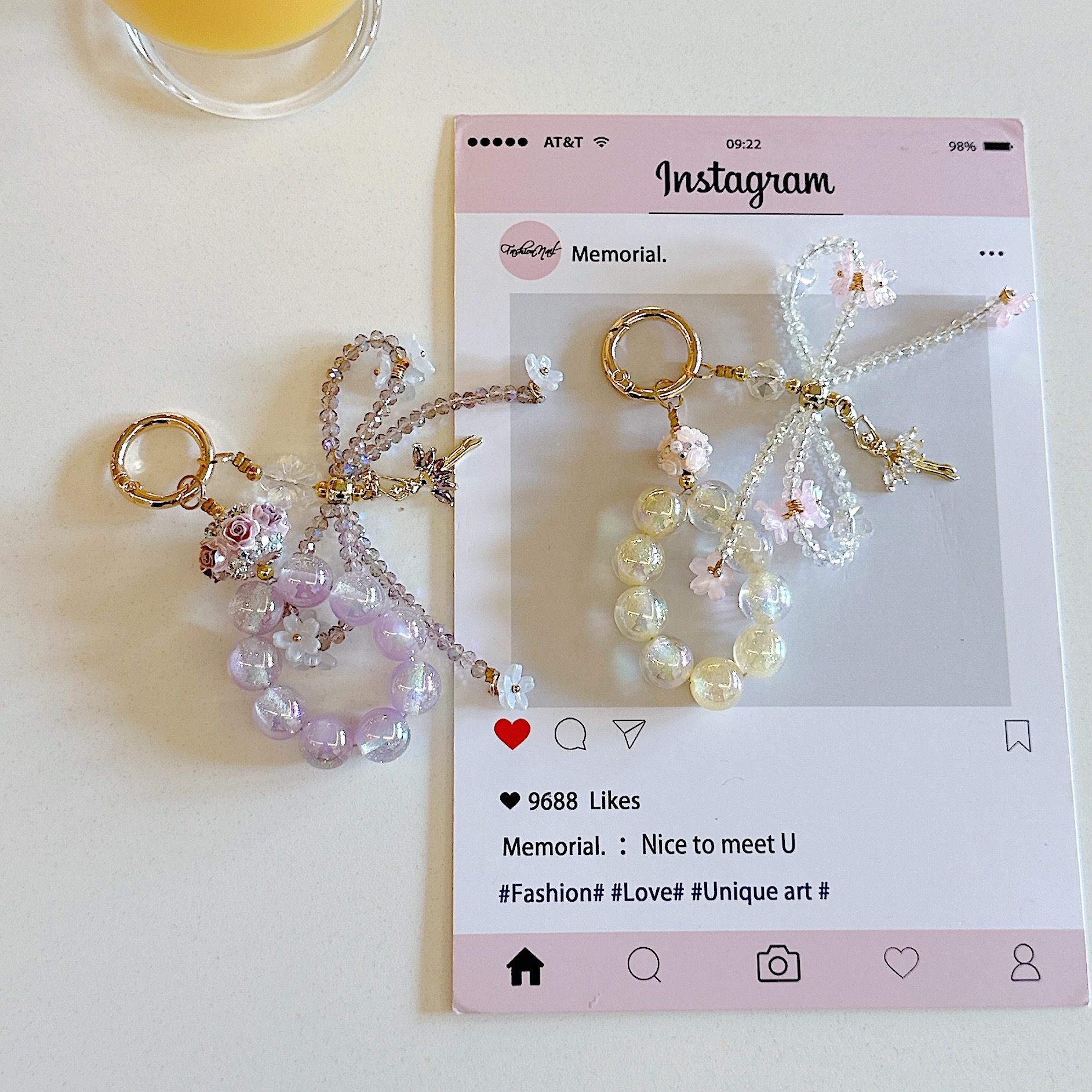 Cadena de colgar para teléfono móvil de alta gama hecha a mano boutique, cadena de colgar para niña de ballet, cordón para teléfono móvil de moda, cadena/colgante corto