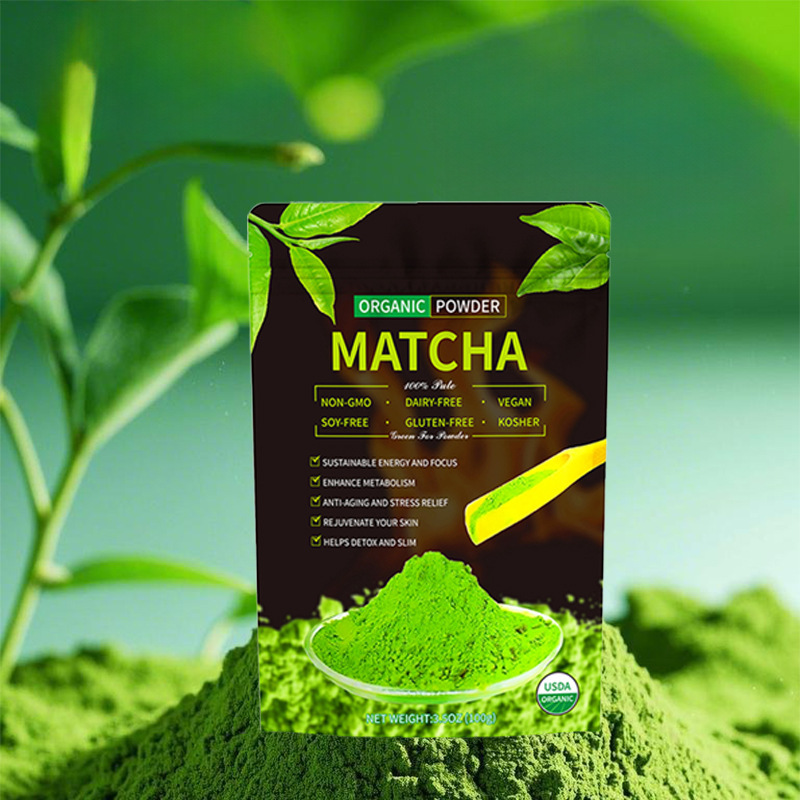 跨境 100g Pure organic matcha green tea powder跨境出口纯抹茶|undefined