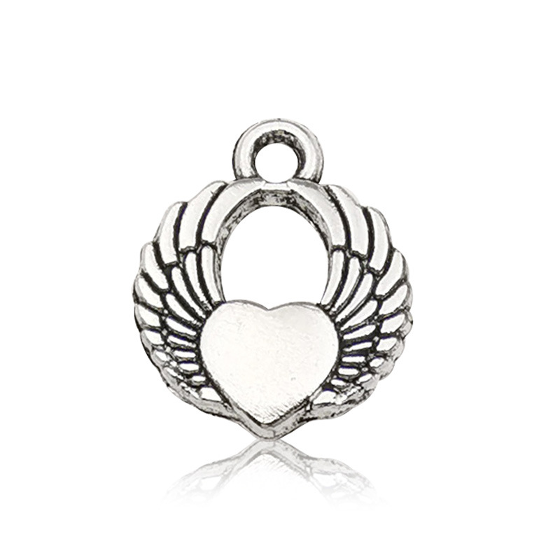 Cruzar la frontera nuevo 20 mezclado antiguo plata vintage alas de plumas de aleación de La Joyería colgante alas de Ángel colgante material