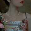 Tide, choker from pearl, trend necklace, Japanese and Korean, simple and elegant design, internet celebrity