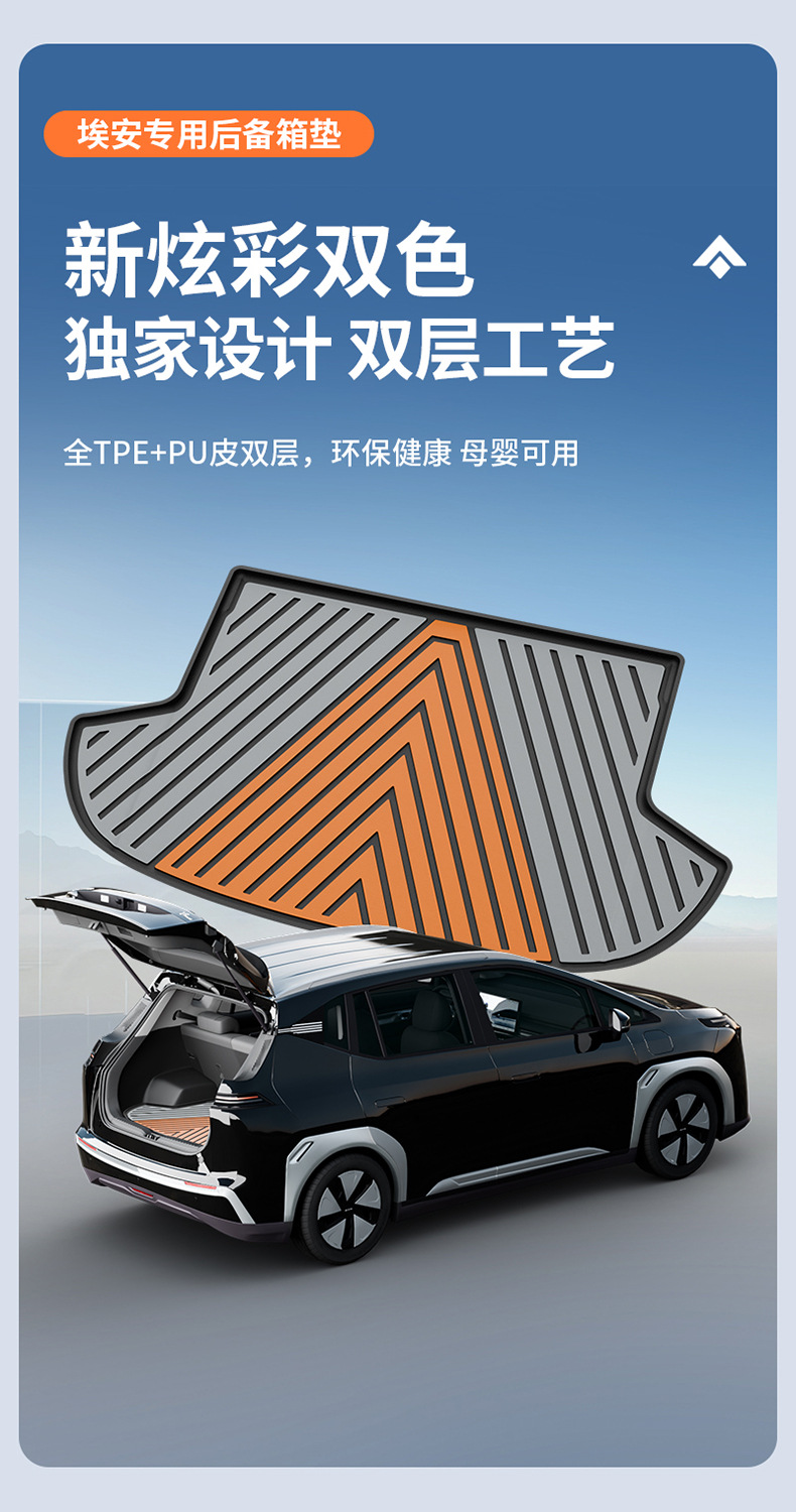Suitable for Aion UT/UT super RT Y/Y PLUS i60, special colorful TPE car trunk mat