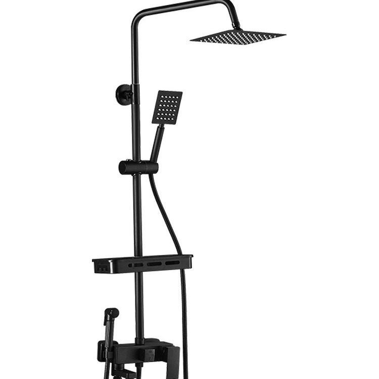 Baño cobre oculto ducha cabeza traje baño Baño grifo hogar negro Acero inoxidable boquilla de Ducha