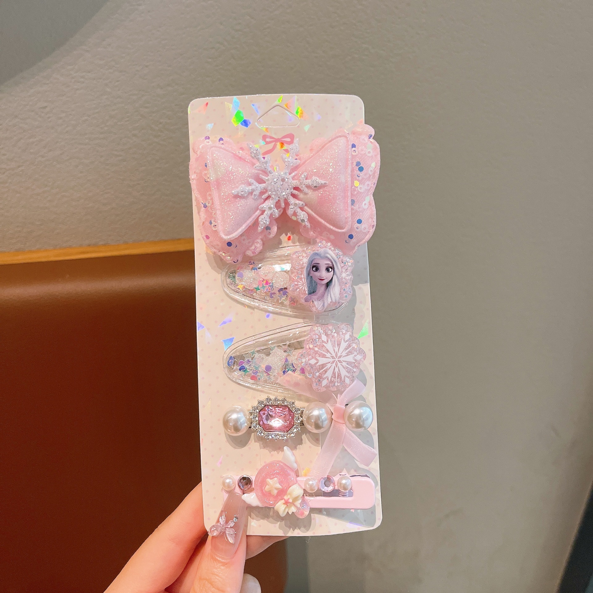 Clip de cabello de malla de arco de estrellas de mar conchas de capellán dulce dibujos animados clip de cabello de princesa tocado de niña