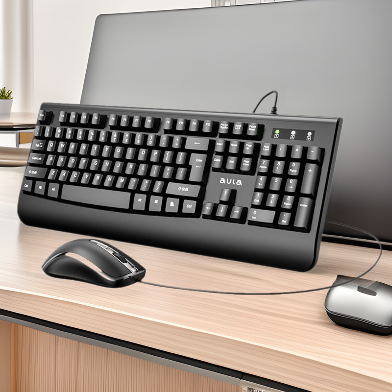 Wolf Spider Ac106 Wired USB Keyboard and Mouse Set Unit Computer Office Game Laser-Engraved Character Ergonomic