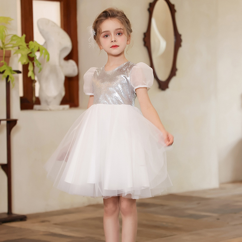 Falda de vestir para niños, verano nuevo estilo, vestido de niña, vestido de princesa de malla, vestido de niña de flores, falda de ropa para niños