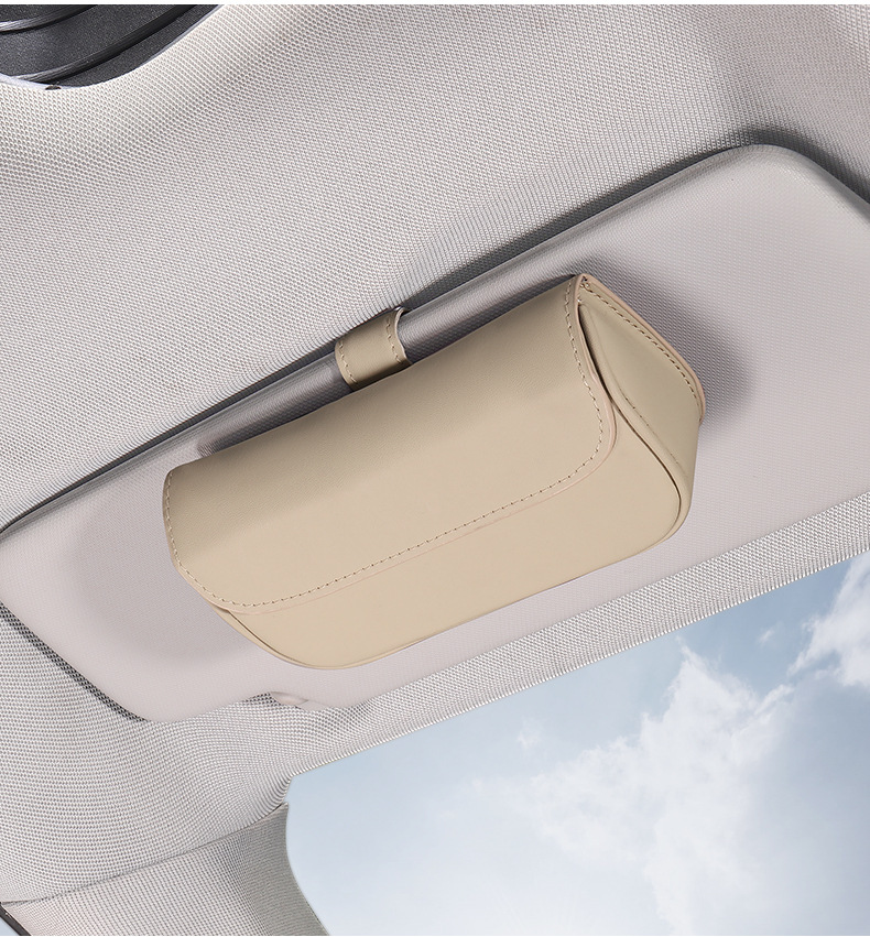 Car Glasses Case Car Glasses Clip Bills Clip Multifunctional Magnetic Sun Visor Sunglasses Case Car Glasses Clip