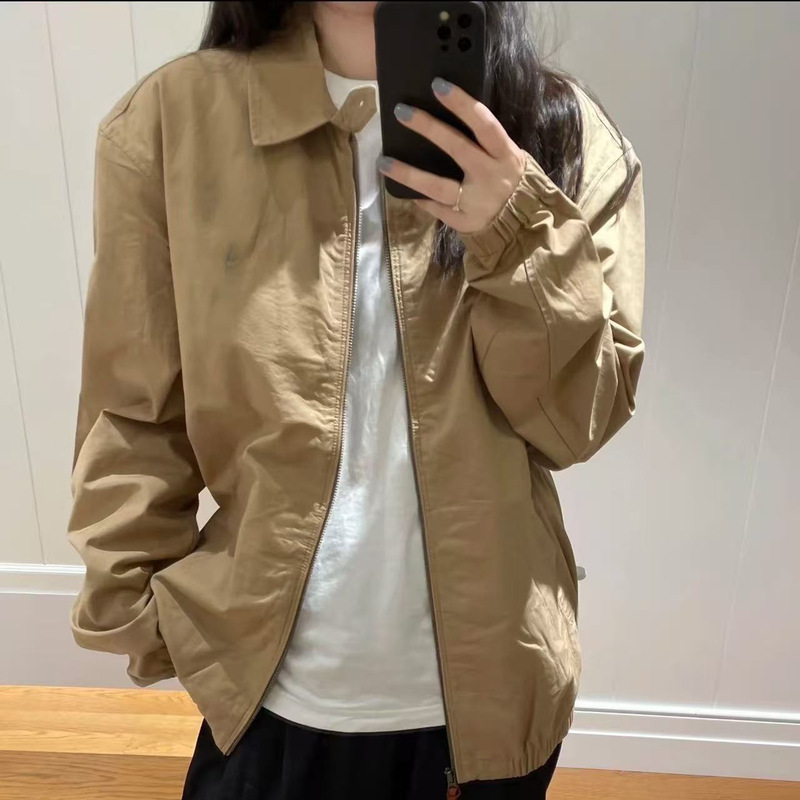 2026 Spring New Trendy Brand Polo Short Jacket with Embroidered Logo, Slim Fit, Women's Polo Collar Jacket