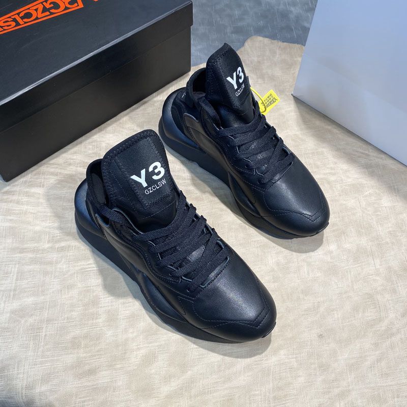 Y3Gzclsw Men's Shoes All Black Black Warrior Dark Style Ninja Shoes Thick Sole Genuine Leather Casual Sports Dad Shoes Trendy