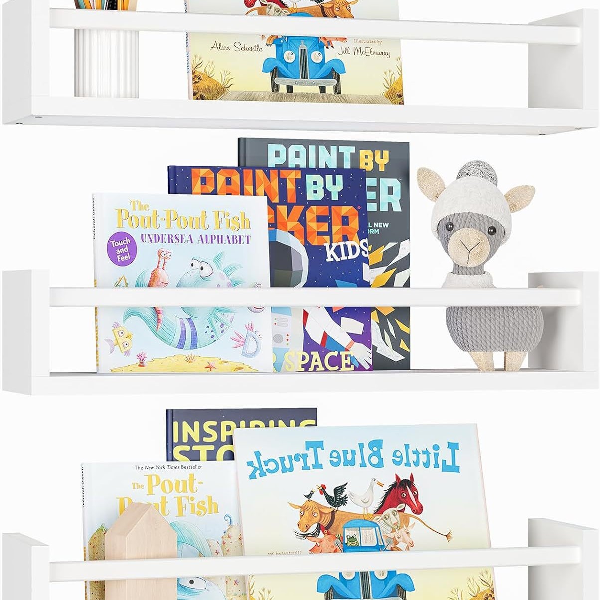 Estantes de pared de madera maciza Estantes de pared para libros y revistas Estantes de libros ilustrados Estantes de cocina de pared Estantes de almacenamiento y almacenamiento