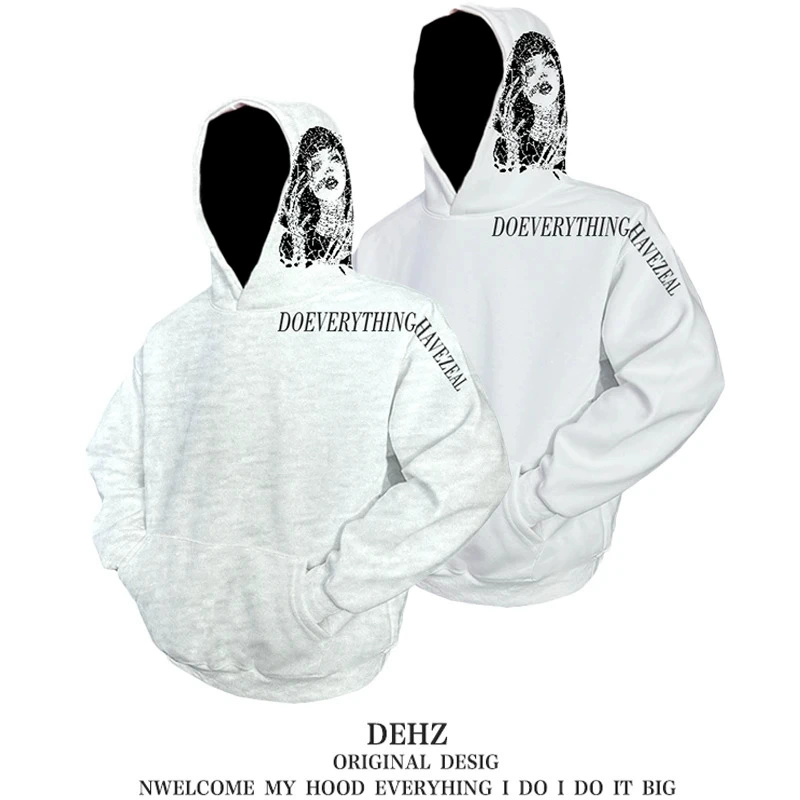 Cleanfit короткая широкая версия нишевого дизайна мужская тяжелая жесткая толстовка с черепом унисекс в американском стиле