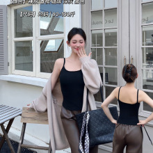 磨毛加厚纯欲吊带背心女冬季带胸垫紧身显胸大加绒打底内搭上衣潮