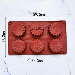 6連太陽花118巧克力餅乾模蛋糕模具雪糕糖果硅膠模具