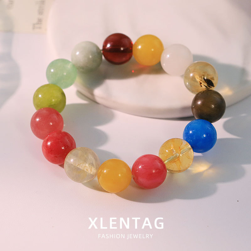 DIY original dopamina correa de piedra natural color macarón de verano pulsera de moda pulsera pulsera regalo de pareja