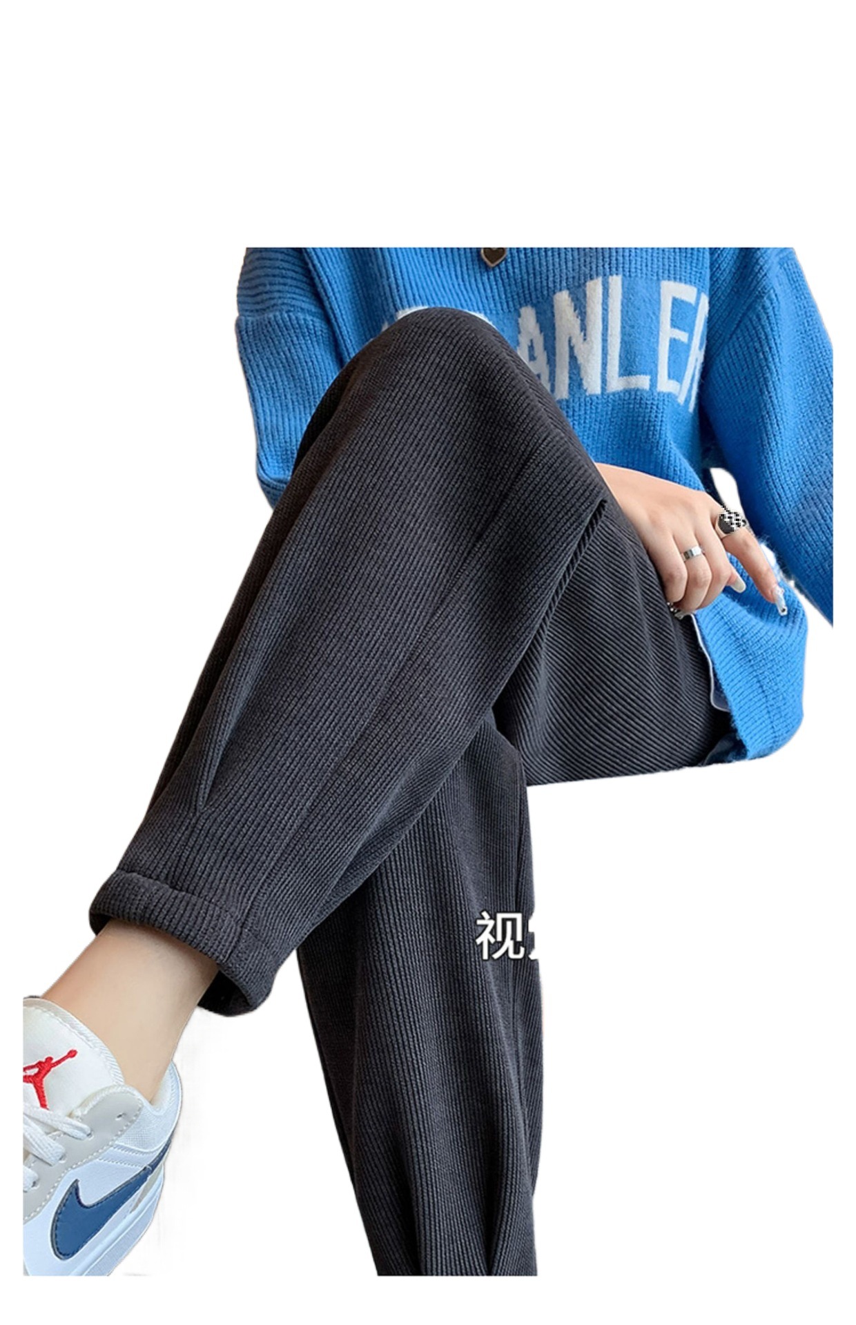 767M-4XL秋冬スポーツパンツ女性秋冬ベルベット小足衛ズボン束足ハロン大根カジュアル厚手ズボン