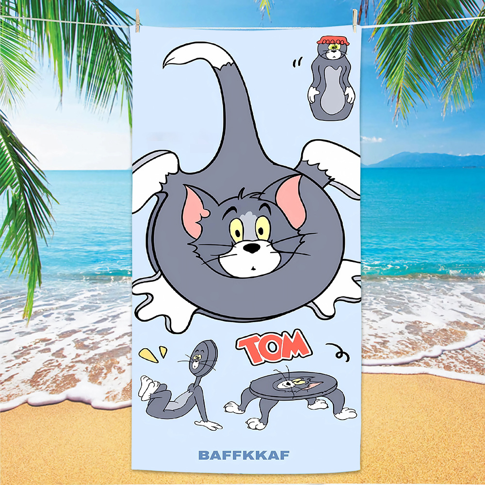 Transfronterizos amazónicos gatos y ratas toallas de playa clase A niños caricaturas toallas de baño de playa microfibra toallas de secado rápido