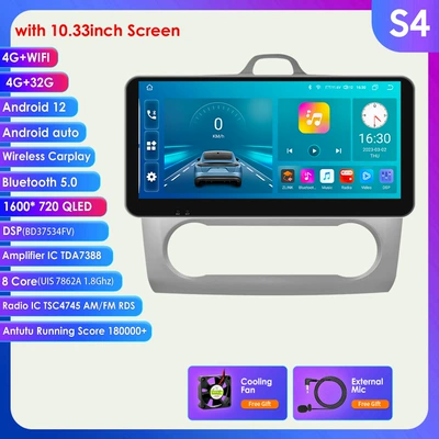 Ford Focus Android Large: DVD Navigation - silver-432g-wifi4g-lte-version-7862-carplay-eight-cores-1033inch-applicable-to-04-11-ford-focus-automatic-version