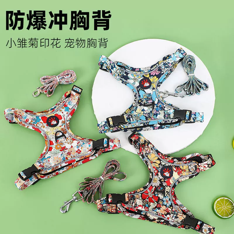 Шлейка для собак Amazon в китайском стиле, шлейка для Тедди-бишонов, поводок для прогулок с маленькими собаками