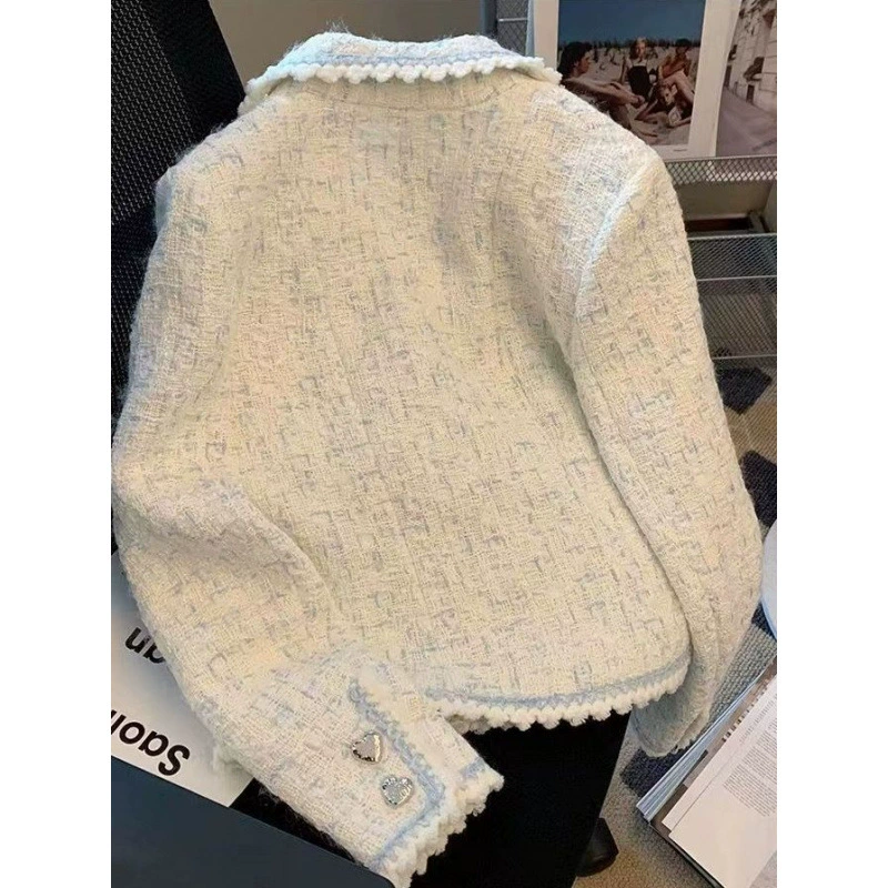 Пальто осенняя модная короткая куртка, стиль Chanel, французский стиль
