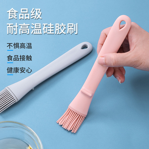Extended oil brush kitchen pancake brush household high temperature resistant non-shedding silicone barbecue edible baked food brush