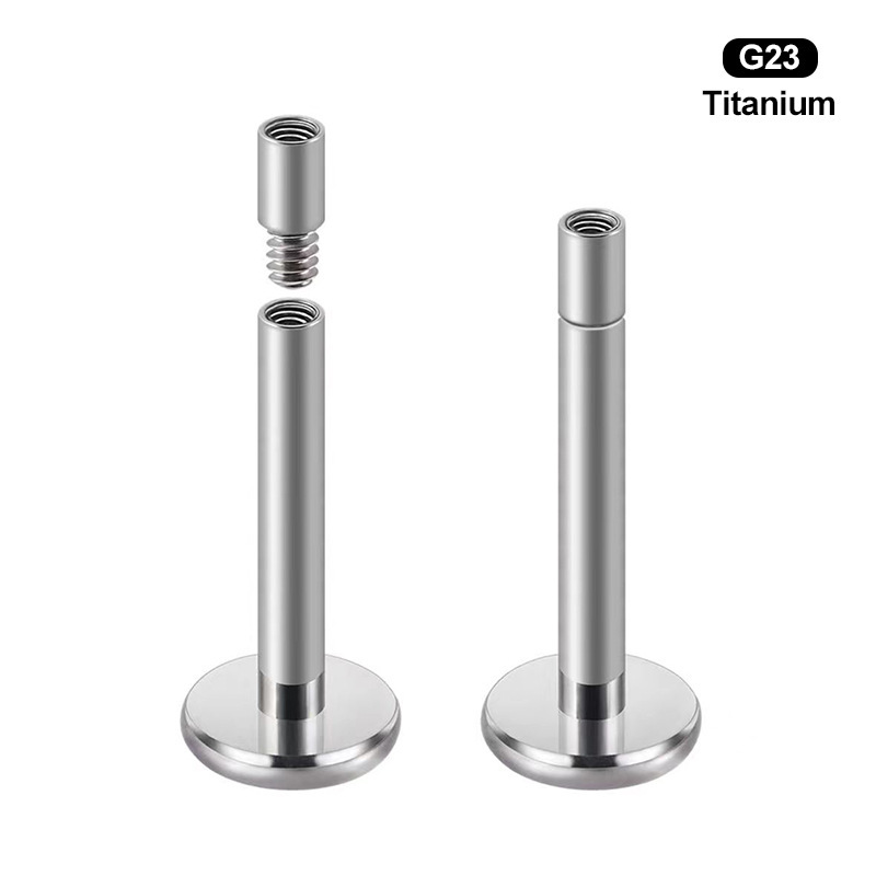 Zesen F136 Titanium Alloy 14G 16G Extension Rod 2mm Internal Thread Tongue Barbell Piercing Jewelry detail image 9