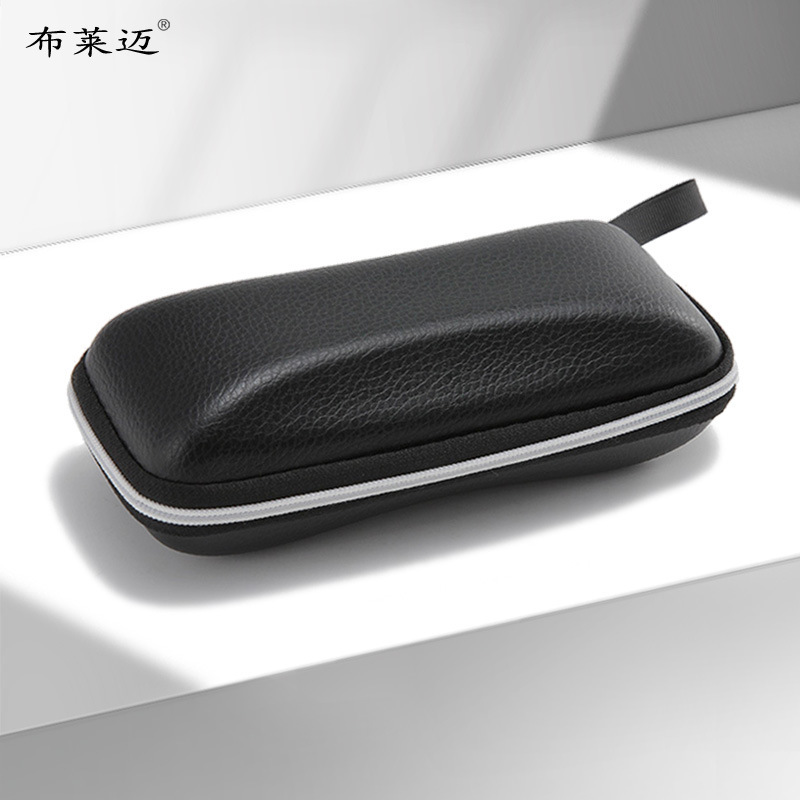 Litchi Pattern PU Square Sunglasses Box Sunglasses Box Anti-pressure Portable Large Glasses Box Anti-pressure Zipper