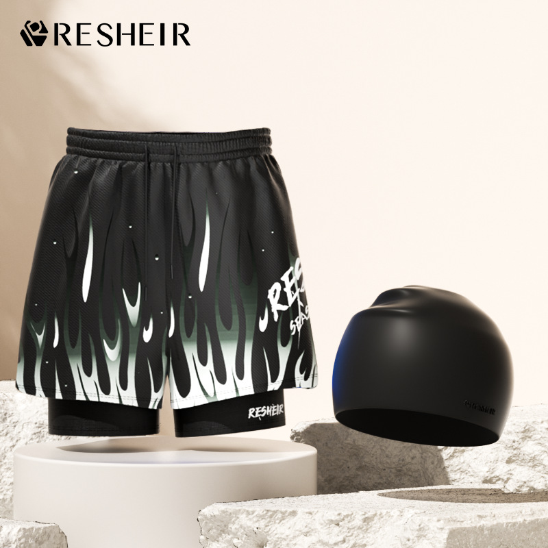 야간 연소 수영 트렁크 + 수영 모자