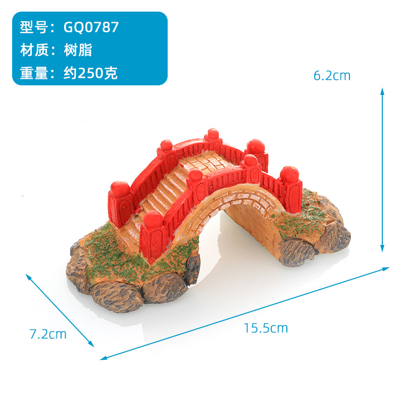 Nuevas decoraciones de paisajismo, decoración de rocalla, acuario, puente colgante creativo, accesorios de puente de madera, fábrica de puente de suministro de piedra artificial