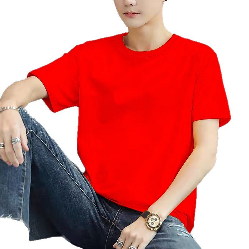 Camiseta de manga corta para hombre, nueva, estilo otoñal, ajustada, moderna, estampada, fina, con cuello redondo, estilo informal, suministro de vendedores ambulantes, atractiva.