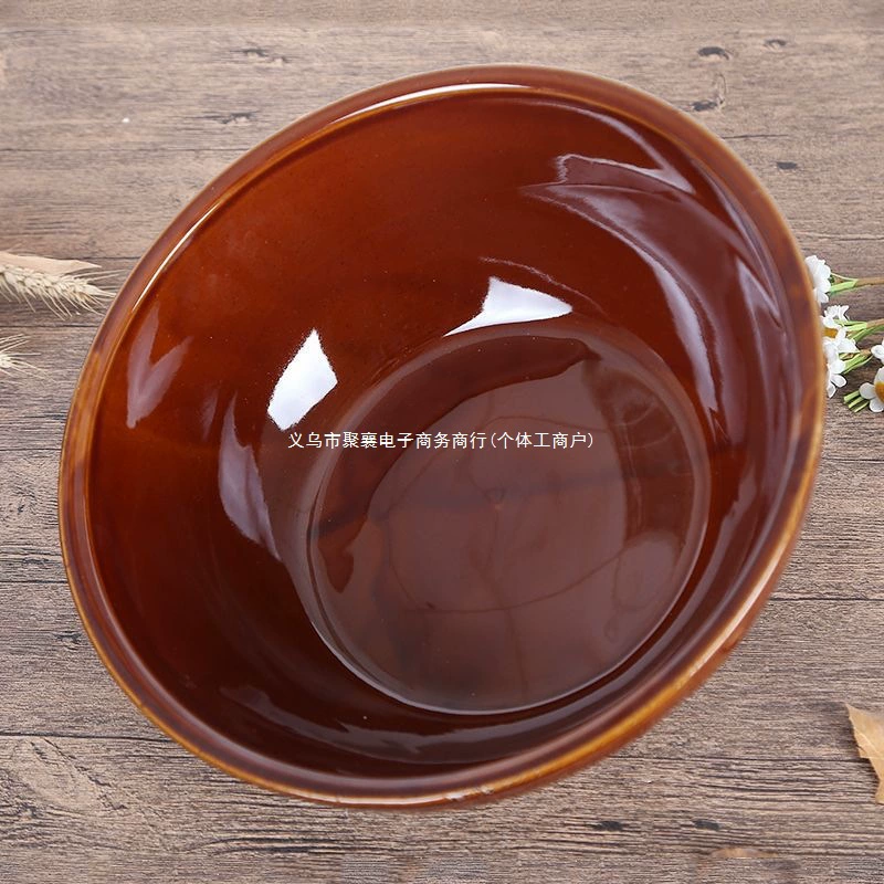 Большая утолщенная глубокая керамическая миска для домашнего использования, ностальгическая глиняная миска старого стиля.