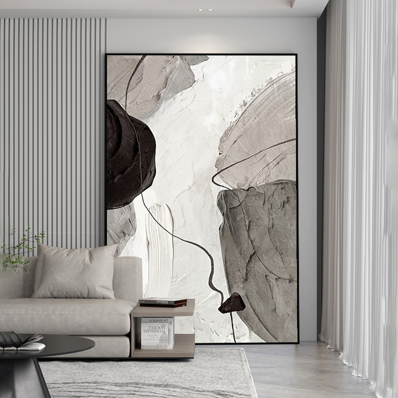 Modern Minimalist Living Room Decorative Painting Sofa Background Floor-To-Ceiling Mural Black and White Abstract Hanging Painting Black and White Art Hanging Painting Modern Minimalist Living Room Decorative Painting Sofa Background Floor-To-Ceiling Mural Black and White Abstract Hanging Painting Black and White Art Hanging Painting