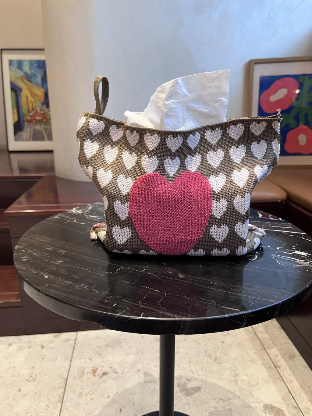 Light Luxury Knitted Tissue Bag, Large-Capacity Woven Bag, Car-Mounted Home Office Hanging Tissue Box, Knitted Bag Gift Bag