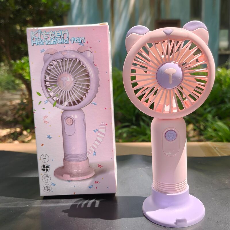 New Handheld USB Mini Fan, Dormitory Mini Rechargeable Fan for Students to Carry with Them, with a Stand