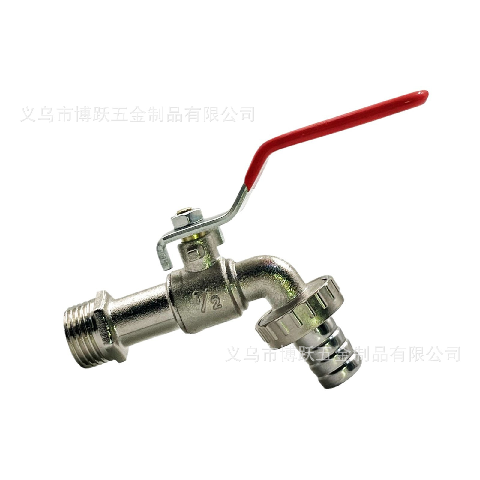 Cross-border 4-point and 6-point zinc alloy faucet, outdoor FM faucet, flat plate, blue and red handle, washing machine faucet full figure