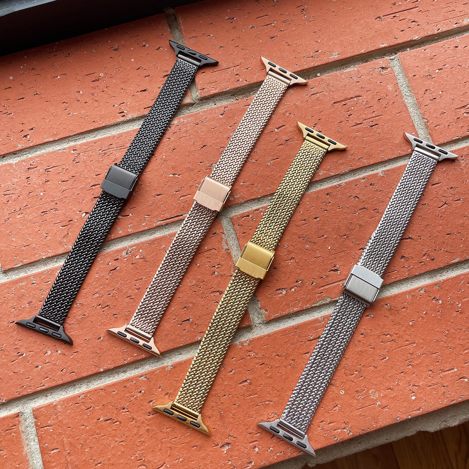 Suitable for Apple iWatch S109 Se Small Waist Metal S11 Wheat Ear Milanese Safety Buckle Watch Band