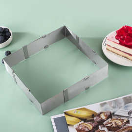 厂家批发不锈钢可调节伸缩长方形慕斯圈 蛋糕模具 烘焙工具