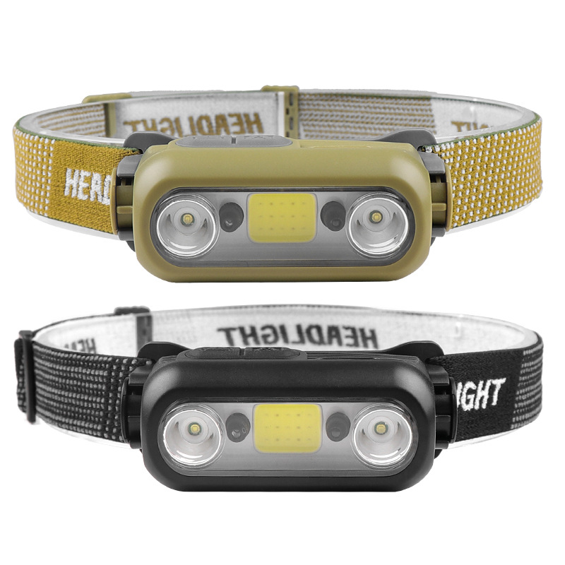 New XPE+COB Induction Strong Light USB Charging Outdoor Lightweight Night Running Cycling Lighting Headlamp_desvips.com