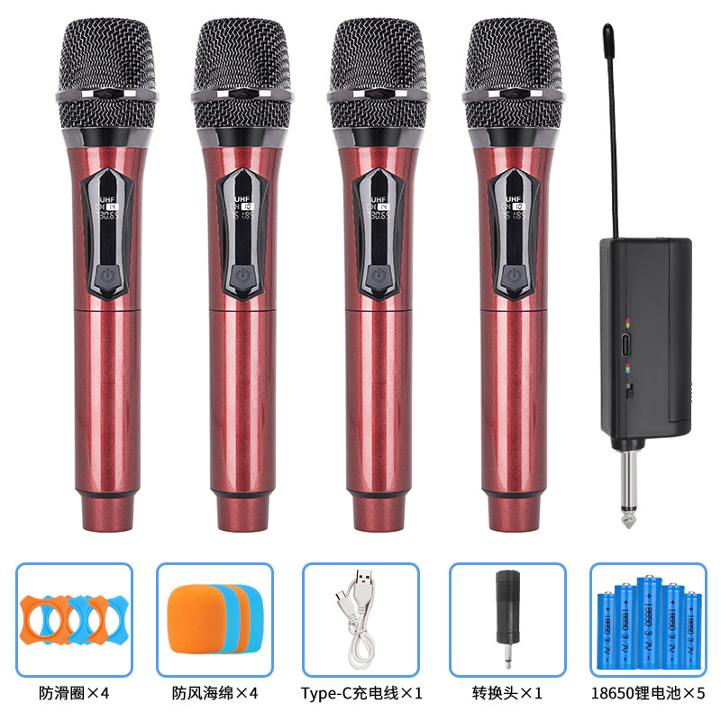 ワイヤレスマイク充電 1 対 2 ホーム KTV サウンドカードライブ K ソングプロフェッショナルハンドヘルド 2.4 グラムワイヤレスマイク