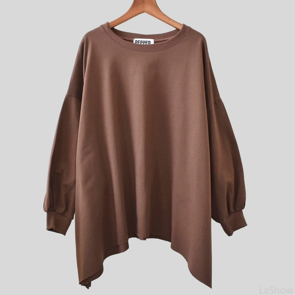 Oversized Sweatshirt, Plus Size Autumn Leisure, One Size Fits All, Fitted Hem