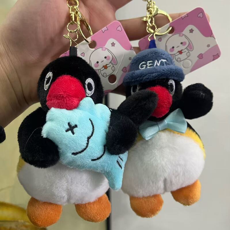 Cute Cross-Dressing Little Penguin Keychain Pendant Car Bestie Cartoon Couple Plush Doll School Bag Pendant Wholesale