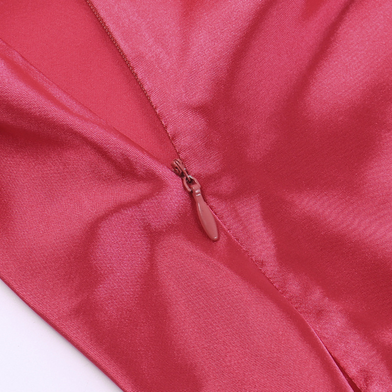 Elegant Women's Satin Pleated Maxi Dress With Side Split_voghion.com