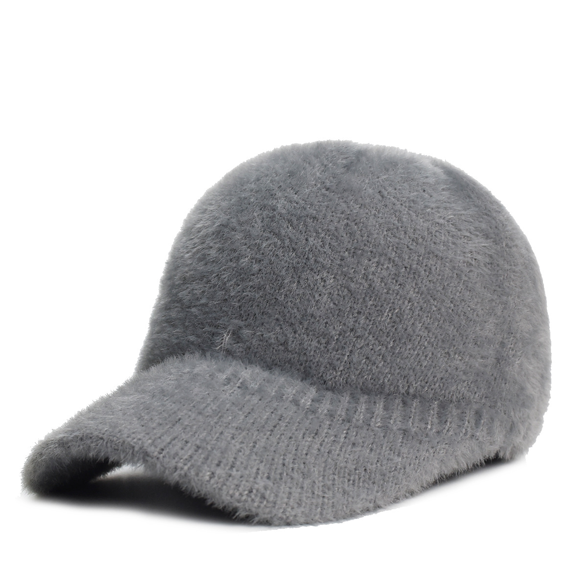 Koreanischer Herbst-Winter-Strick-Entenschnabel, warm, vielseitig, dicke Wollmütze, plüschige Volltonfarbe, süß und cool, lässig_voghion.com