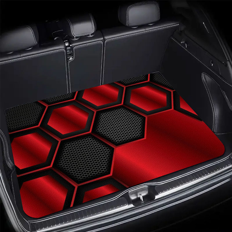 Colorful Floral Car Trunk Mat, Stain-Resistant and Wear-Resistant, All-Season Universal Floor Mat, Water-Absorbent Storage Mat, Cross-Border Temu