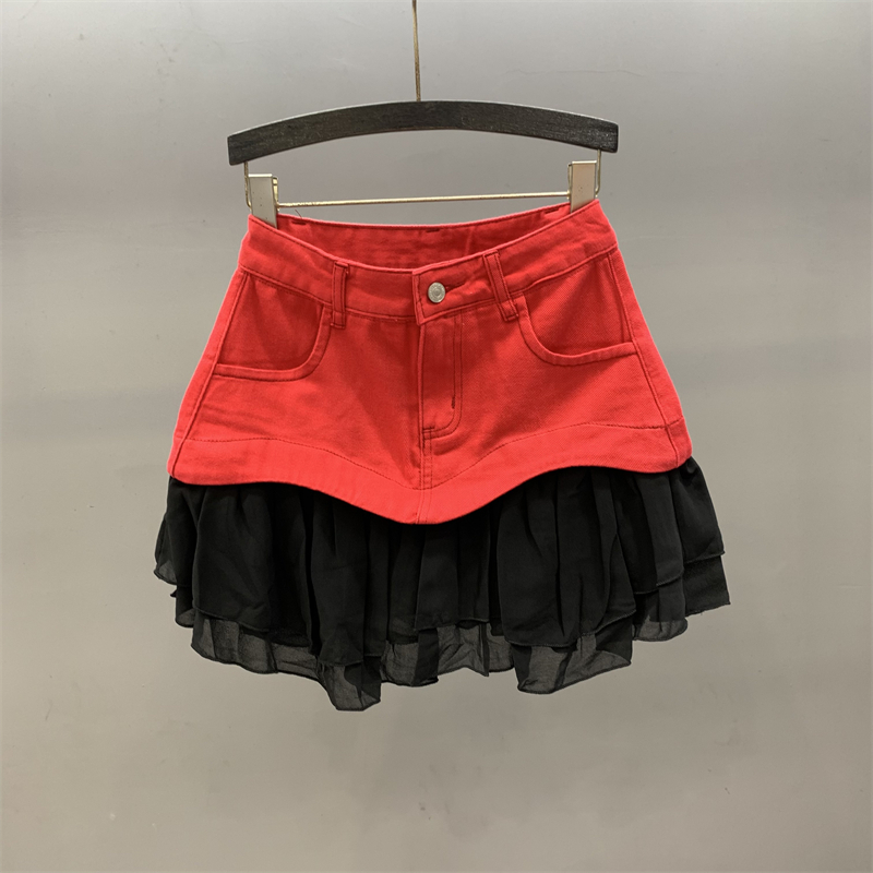 Chica caliente americana de costura vaquero vestido de busto para mujeres 2025 verano nuevo cintura alta delgada anti-desvanecimiento vestido corto de moda image 6