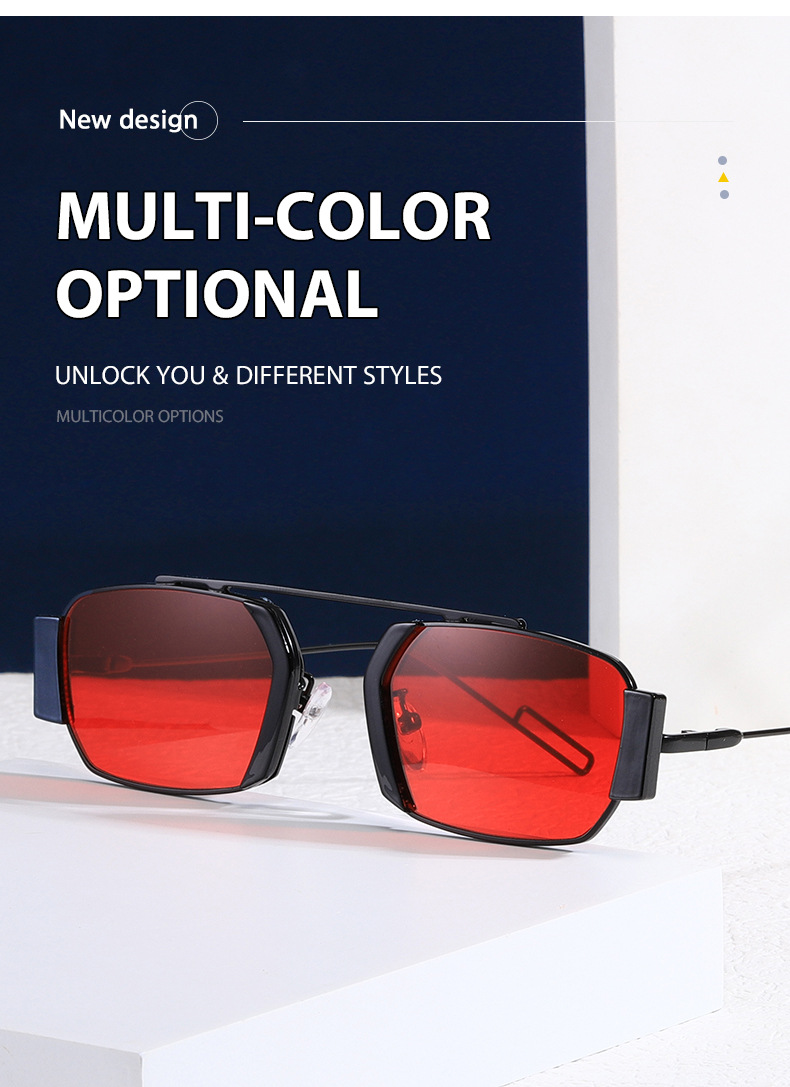 Polygon Sonnenbrille Für Damen Und Herren Steampunk Design_voghion.com